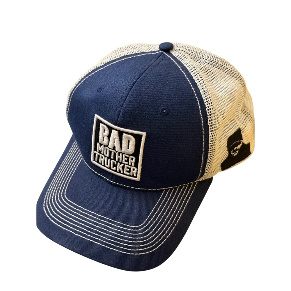 Eric Church Bad Mother Trucker Hat Navy Blue White Mesh Snapback Country Cap